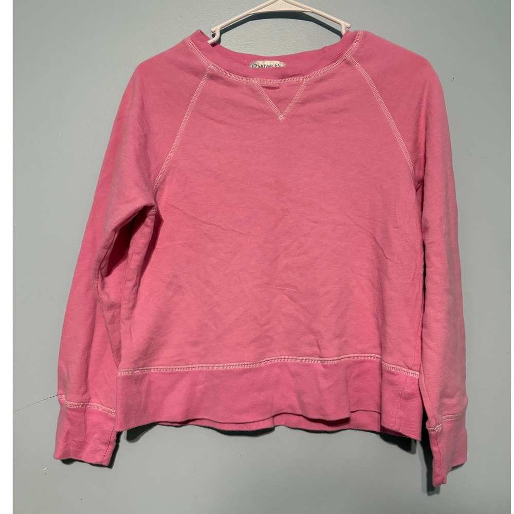 Chadwick's Size Small Pink Cotton Crewneck Sweatshirt Raglan Sleeve 1671